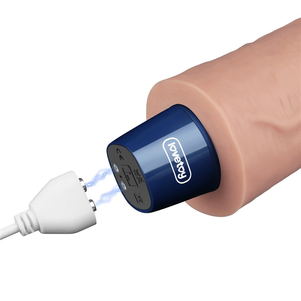 LOVETOY - 9.5" REAL SOFTEE RECHARGEABLE VIBRATING DILDO(FLESH)