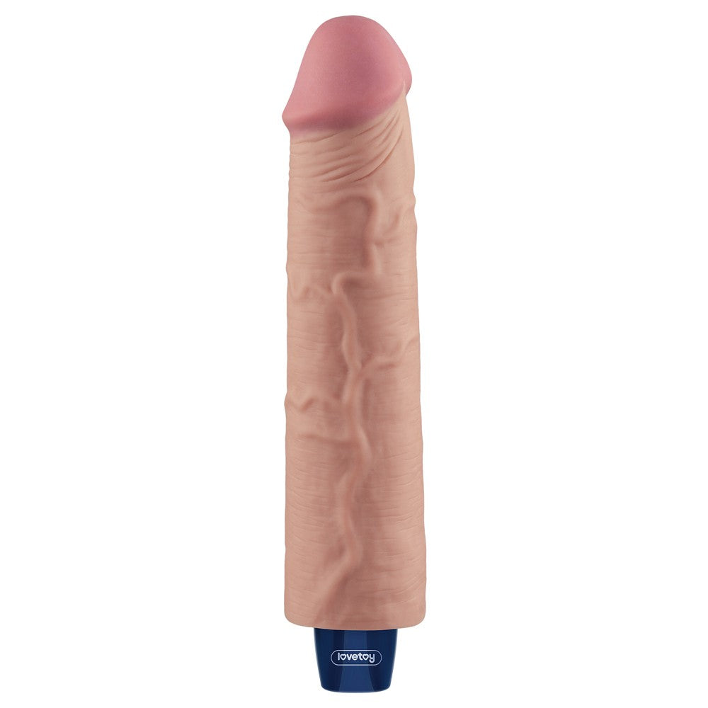 LOVETOY - 9.5" REAL SOFTEE RECHARGEABLE VIBRATING DILDO(FLESH)