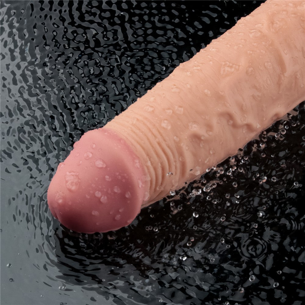 LOVETOY - 9.5" REAL SOFTEE RECHARGEABLE VIBRATING DILDO(FLESH)