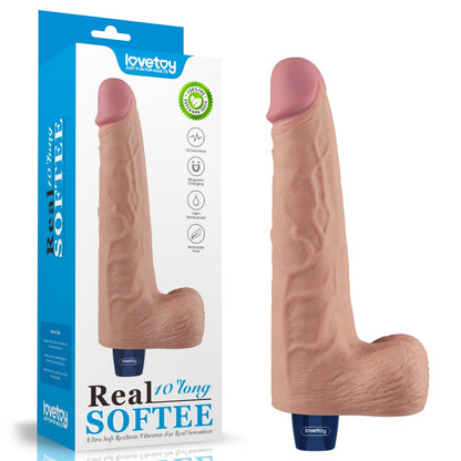 LOVETOY - 10" REAL SOFTEE RECHARGEABLE VIBRATING DILDO(FLESH)_B15O50_4