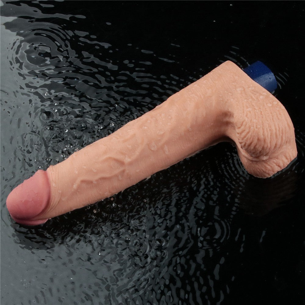LOVETOY - 10" REAL SOFTEE RECHARGEABLE VIBRATING DILDO(FLESH)_B15O50_4