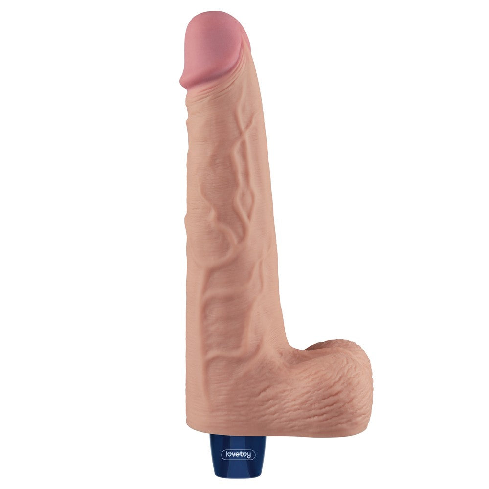 LOVETOY - 10" REAL SOFTEE RECHARGEABLE VIBRATING DILDO(FLESH)_B15O50_4