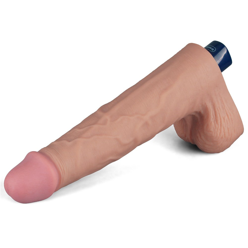 LOVETOY - 10" REAL SOFTEE RECHARGEABLE VIBRATING DILDO(FLESH)_B15O50_4