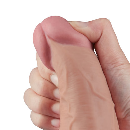 LOVETOY - 10.5" REAL SOFTEE RECHARGEABLE VIBRATING DILDO(FLESH)_B15O50_4