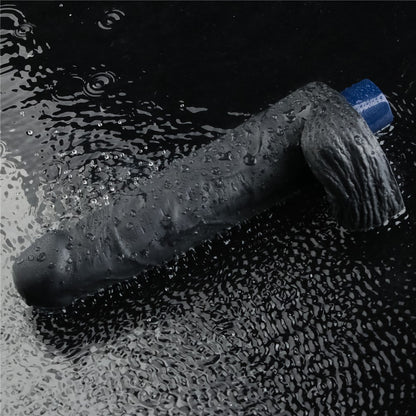LOVETOY - 9" REAL SOFTEE RECHARGEABLE VIBRATING DILDO(BLACK)_B15O50_4