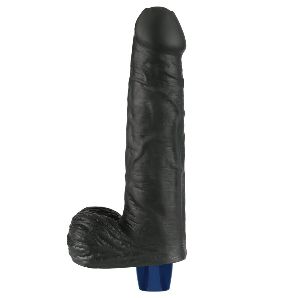 LOVETOY - 9" REAL SOFTEE RECHARGEABLE VIBRATING DILDO(BLACK)_B15O50_4