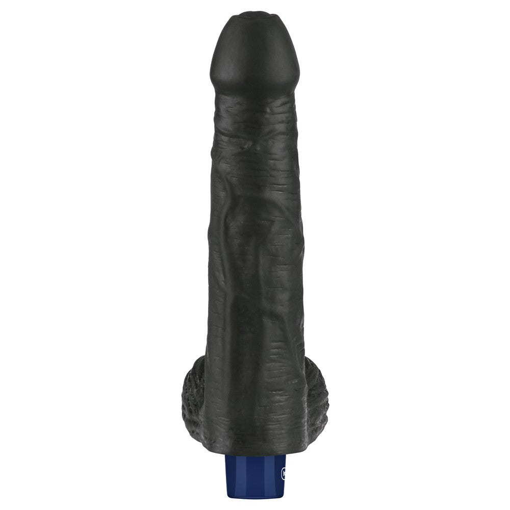 LOVETOY - 9" REAL SOFTEE RECHARGEABLE VIBRATING DILDO(BLACK)_B15O50_4