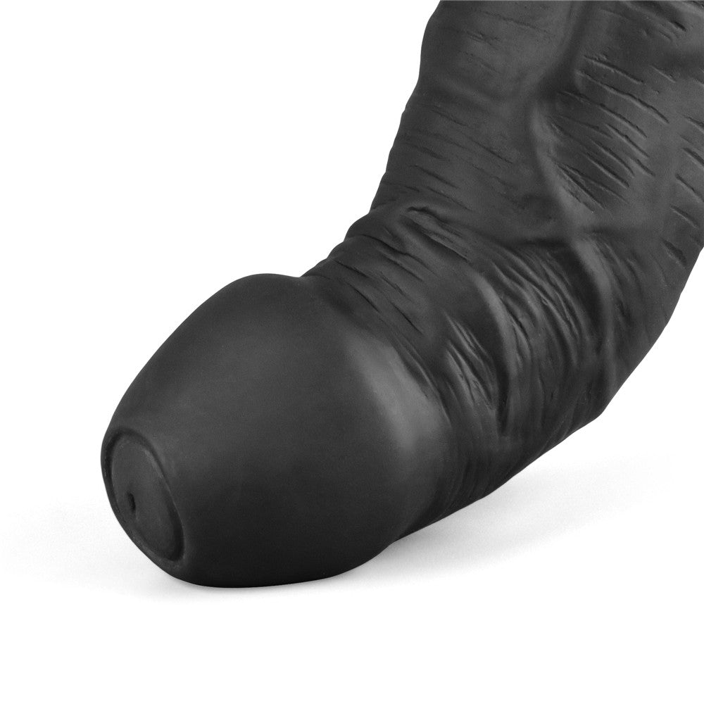 LOVETOY - 9" REAL SOFTEE RECHARGEABLE VIBRATING DILDO(BLACK)_B15O50_4