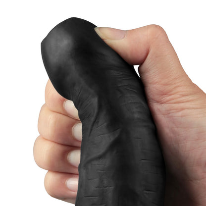 LOVETOY - 9" REAL SOFTEE RECHARGEABLE VIBRATING DILDO(BLACK)_B15O50_4