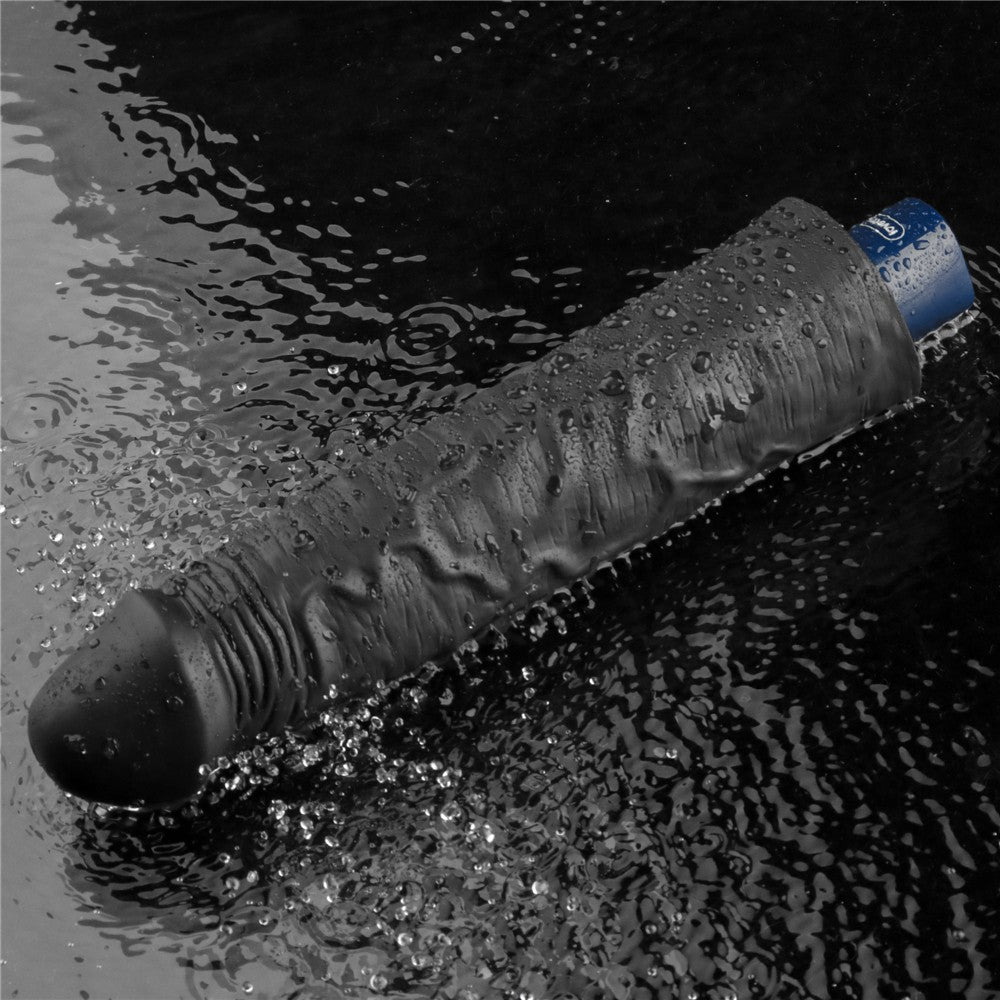 LOVETOY - 9.5" REAL SOFTEE RECHARGEABLE VIBRATING DILDO(BLACK)_B15O50_4
