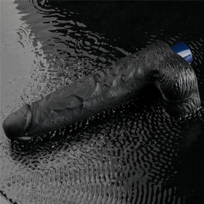LOVETOY - 10" REAL SOFTEE RECHARGEABLE VIBRATING DILDO(BLACK)_B15O50_4