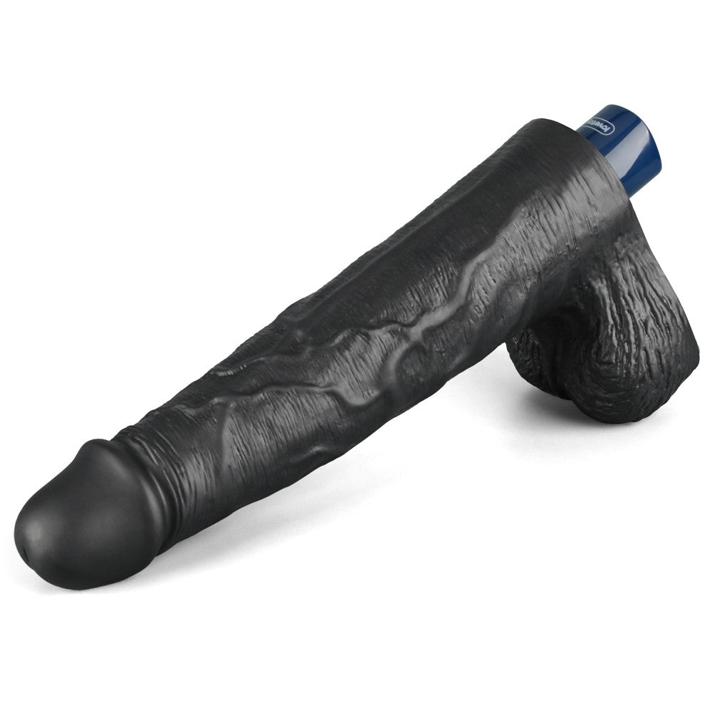 LOVETOY - 10" REAL SOFTEE RECHARGEABLE VIBRATING DILDO(BLACK)_B15O50_4