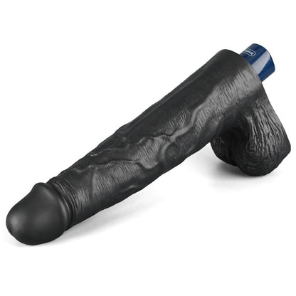 LOVETOY - 10" REAL SOFTEE RECHARGEABLE VIBRATING DILDO(BLACK)_B15O50_4