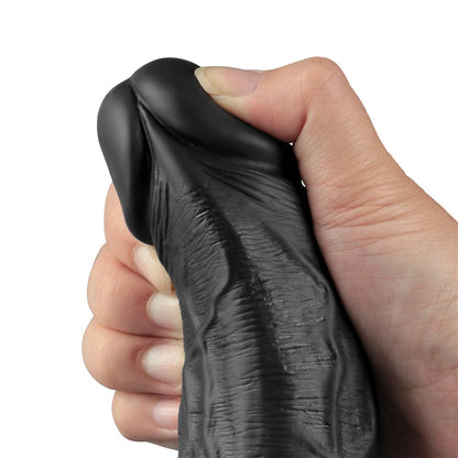 LOVETOY - 10" REAL SOFTEE RECHARGEABLE VIBRATING DILDO(BLACK)_B15O50_4