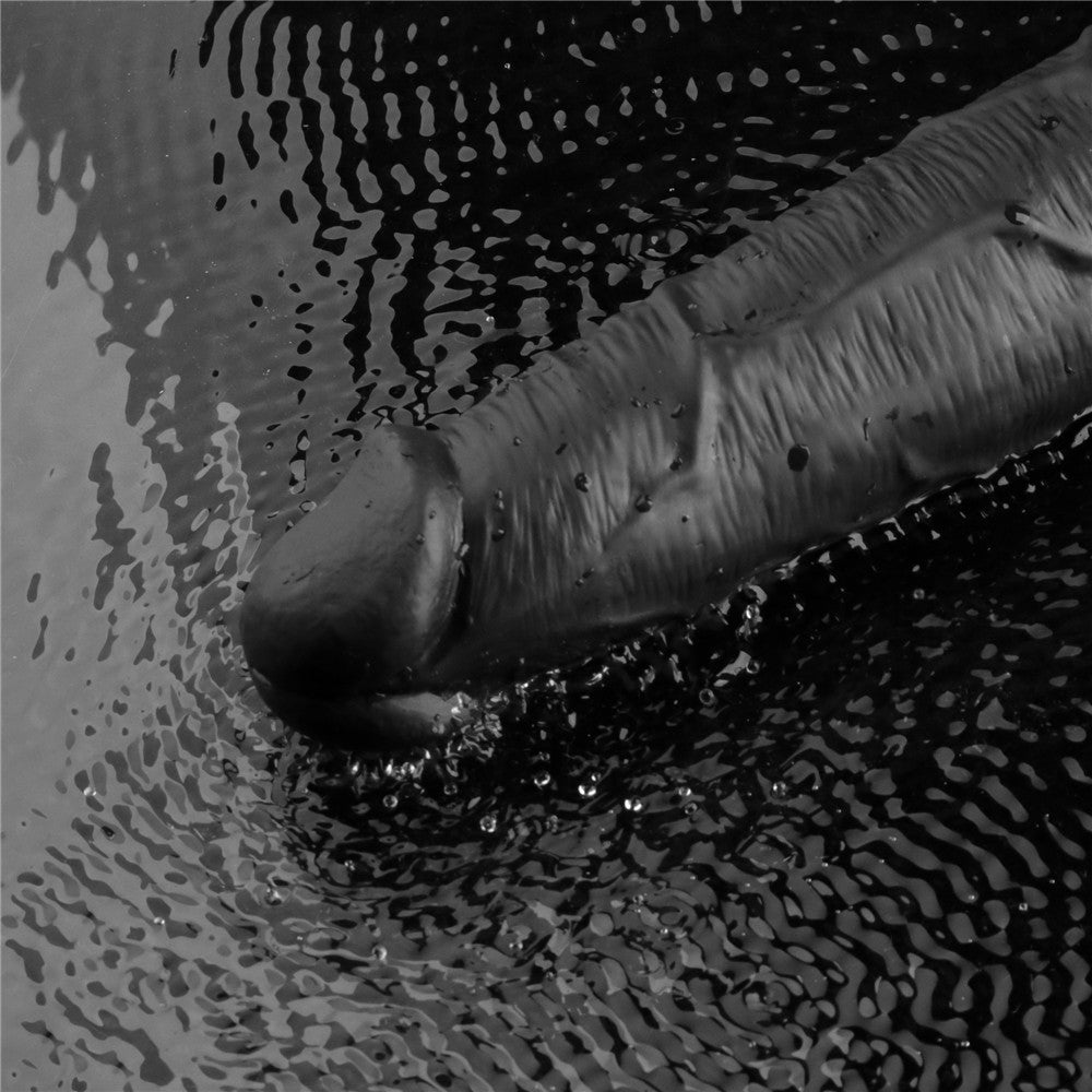LOVETOY - 10.5" REAL SOFTEE RECHARGEABLE VIBRATING DILDO(BLACK)_B15O50_4