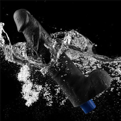 LOVETOY - 10.5" REAL SOFTEE RECHARGEABLE VIBRATING DILDO(BLACK)_B15O50_4