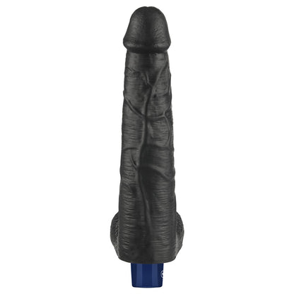 LOVETOY - 10.5" REAL SOFTEE RECHARGEABLE VIBRATING DILDO(BLACK)_B15O50_4