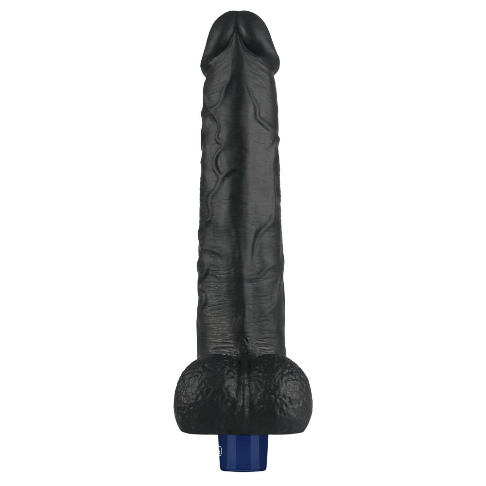 LOVETOY - 10.5" REAL SOFTEE RECHARGEABLE VIBRATING DILDO(BLACK)_B15O50_4