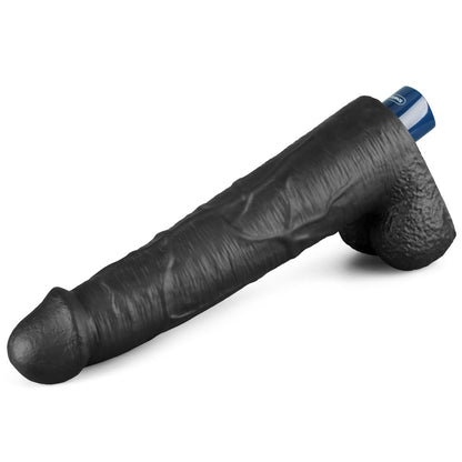 LOVETOY - 10.5" REAL SOFTEE RECHARGEABLE VIBRATING DILDO(BLACK)_B15O50_4