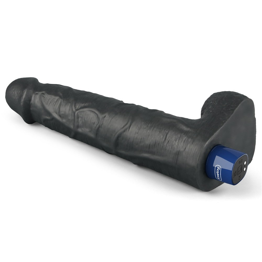 LOVETOY - 10.5" REAL SOFTEE RECHARGEABLE VIBRATING DILDO(BLACK)_B15O50_4