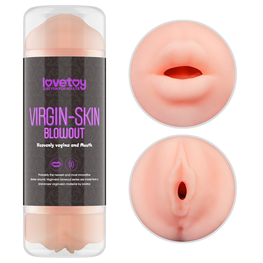 LOVETOY - VIRGIN-SKIN BLOWOUT DOUBLE SIDE STROKER VAGINA AND MOUTH