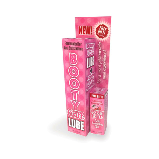LITTLE GENIE - BOOTY CALL LUBE DUO 4 OZ. LUBE & 10ML CHERRY NUMBING GEL