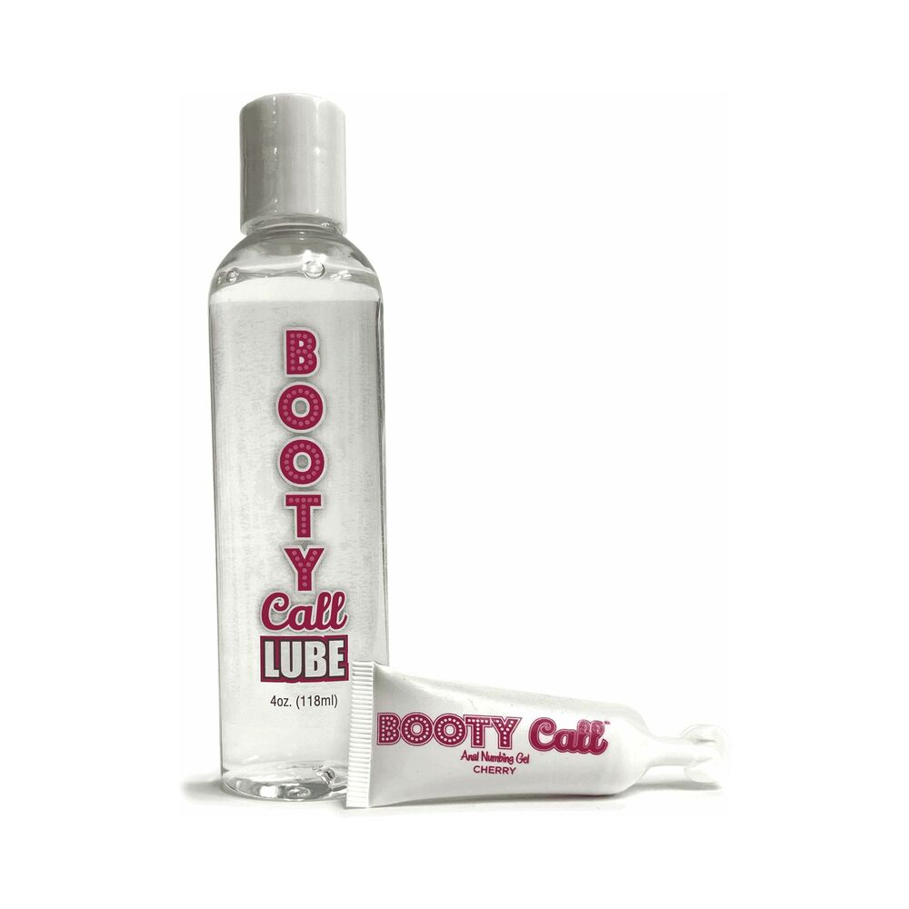 LITTLE GENIE - BOOTY CALL LUBE DUO 4 OZ. LUBE & 10ML CHERRY NUMBING GEL