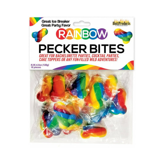HOTT PRODUCTS - RAINBOW PECKER BITES 16/BAG
