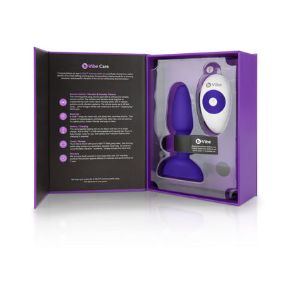 B-VIBE RIMMING PETITE ROTATING AND VIBRATING REMOTE CONTROL PLUG PURPLE