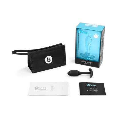 B-VIBE SNUG PLUG 1 WEIGHTED SILICONE ANAL PLUG BLACK