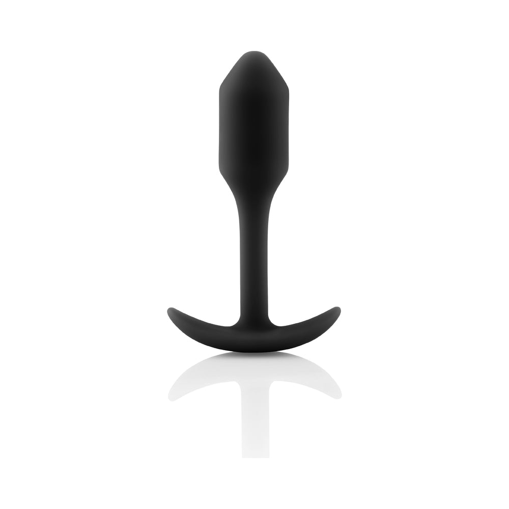 B-VIBE SNUG PLUG 1 WEIGHTED SILICONE ANAL PLUG BLACK