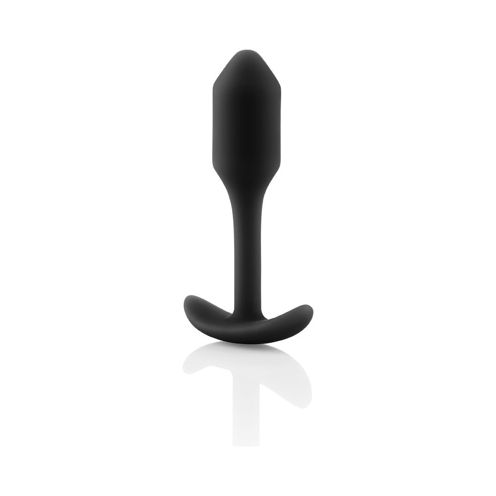 B-VIBE SNUG PLUG 1 WEIGHTED SILICONE ANAL PLUG BLACK