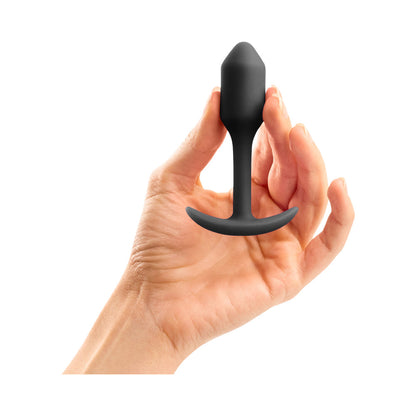 B-VIBE SNUG PLUG 1 WEIGHTED SILICONE ANAL PLUG BLACK