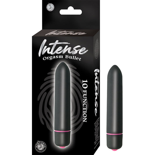 INTENSE ORGASM BULLET 10 FUNCTION WATERPROOF  BLACK