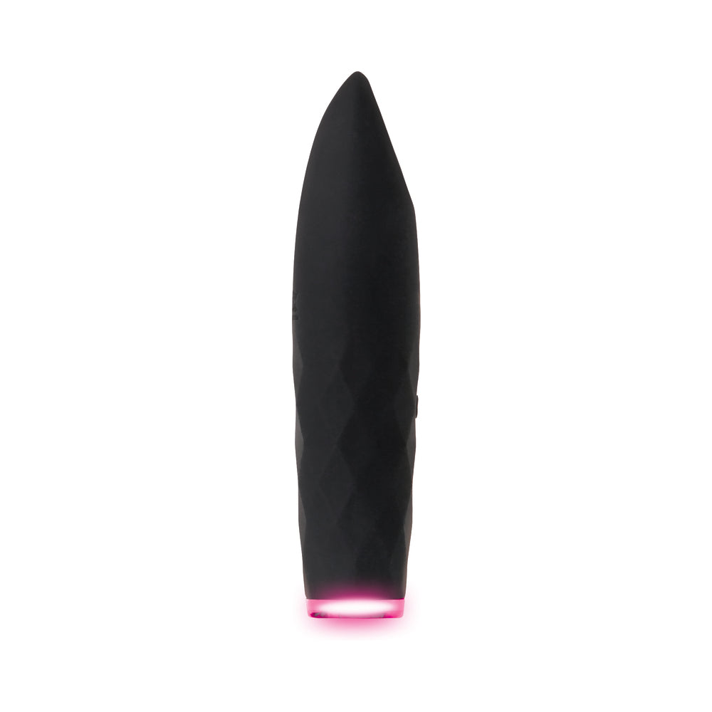 EVOLVED - ON THE SPOT LIGHT-UP RECHARGEABLE SILICONE BULLET VIBRATOR BLACK