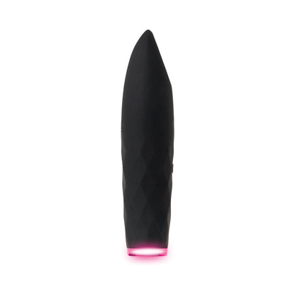 EVOLVED - ON THE SPOT LIGHT-UP RECHARGEABLE SILICONE BULLET VIBRATOR BLACK