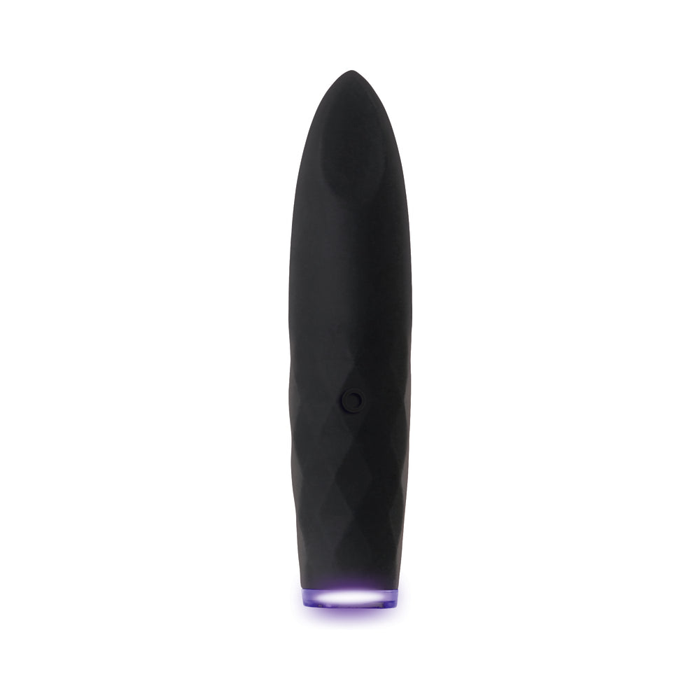 EVOLVED - ON THE SPOT LIGHT-UP RECHARGEABLE SILICONE BULLET VIBRATOR BLACK