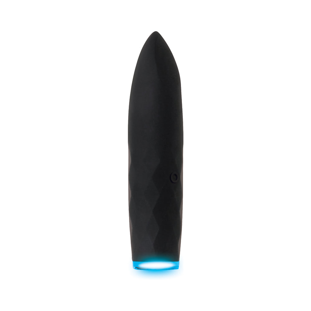 EVOLVED - ON THE SPOT LIGHT-UP RECHARGEABLE SILICONE BULLET VIBRATOR BLACK