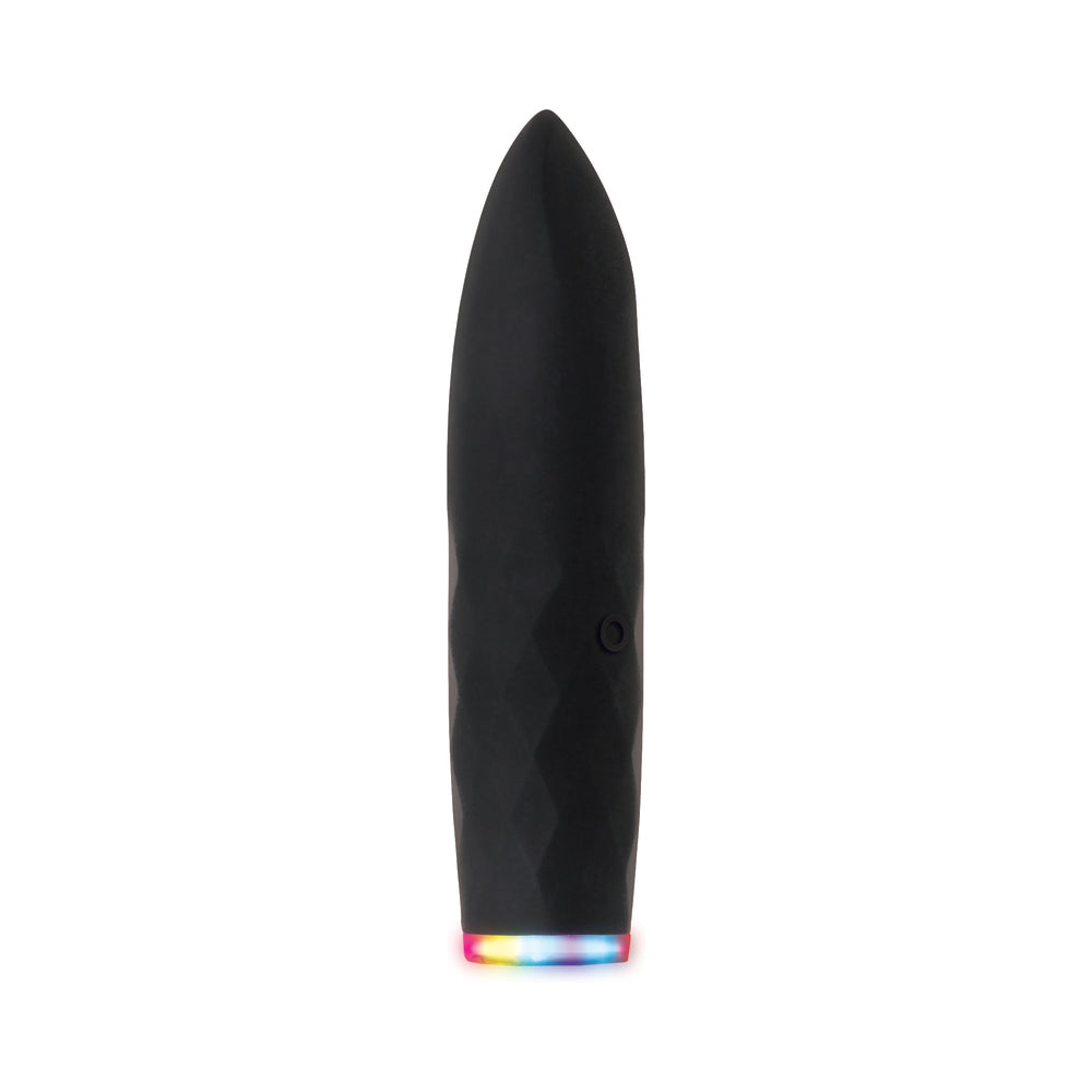 EVOLVED ON THE SPOT LIGHT-UP RECHARGEABLE SILICONE BULLET VIBRATOR BLACK