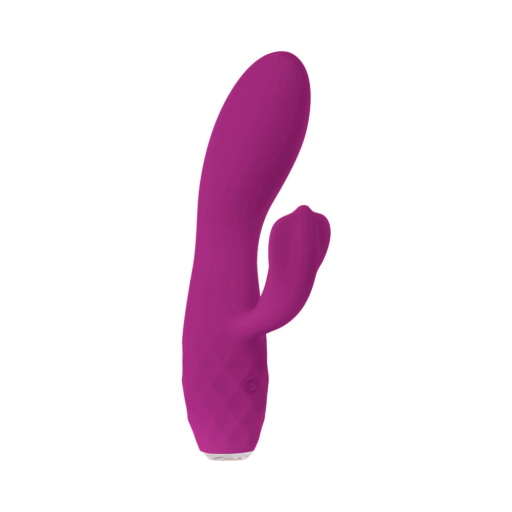 EVOLVED GLIMMER LIGHT-UP RECHARGEABLE SILICONE DUAL STIMULATOR PURPLE