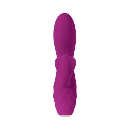 EVOLVED GLIMMER LIGHT-UP RECHARGEABLE SILICONE DUAL STIMULATOR PURPLE
