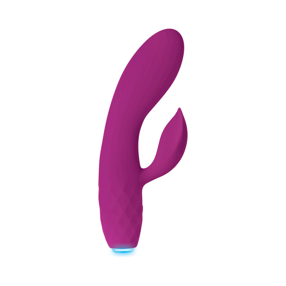 EVOLVED - GLIMMER LIGHT-UP RECHARGEABLE SILICONE DUAL STIMULATOR PURPLE