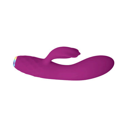 EVOLVED GLIMMER LIGHT-UP RECHARGEABLE SILICONE DUAL STIMULATOR PURPLE