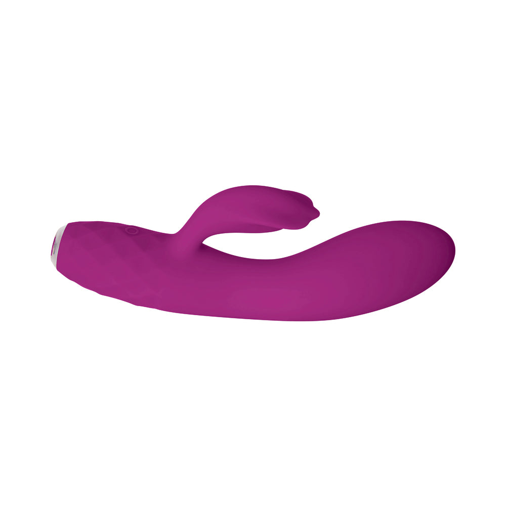 EVOLVED GLIMMER LIGHT-UP RECHARGEABLE SILICONE DUAL STIMULATOR PURPLE
