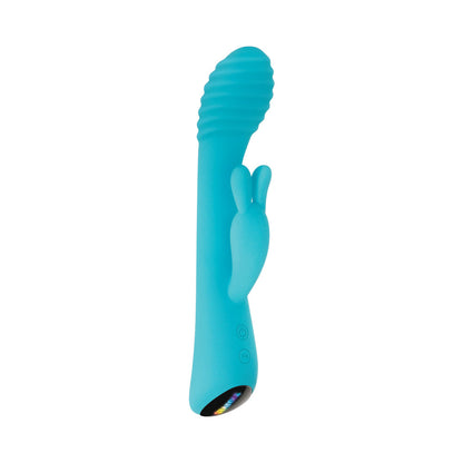 EVOLVED AQUA BUNNY RECHARGEABLE SILICONE RABBIT VIBRATOR TEAL