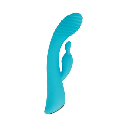 EVOLVED AQUA BUNNY RECHARGEABLE SILICONE RABBIT VIBRATOR TEAL
