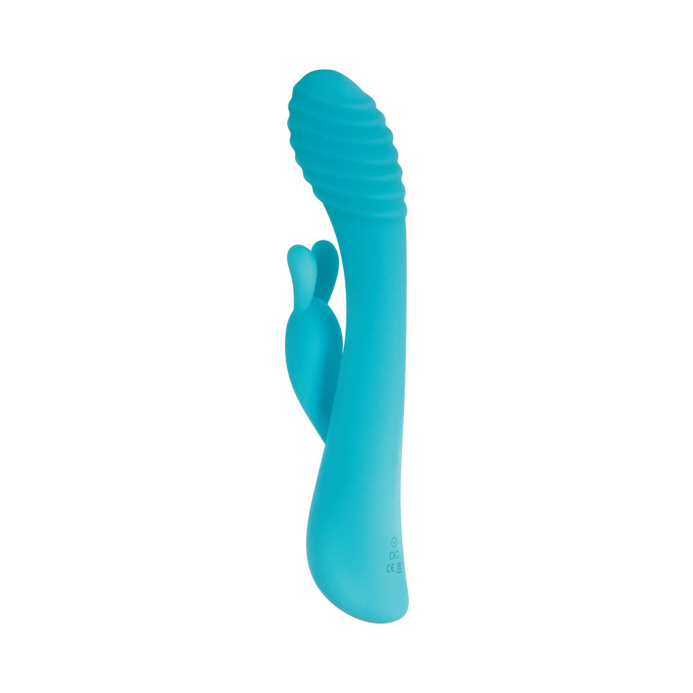 EVOLVED AQUA BUNNY RECHARGEABLE SILICONE RABBIT VIBRATOR TEAL