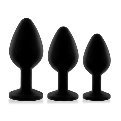 RIANNE S 3-PIECE BOOTY PLUG SET BLACK