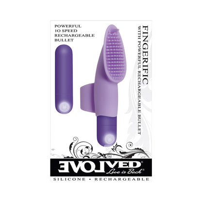 EVOLVED FINGERIFIC RECHARGEABLE SILICONE FINGER VIBRATOR PURPLE