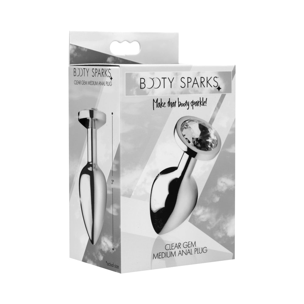 XR BRANDS - BOOTY SPARKS CLEAR GEM ANAL PLUG MEDIUM